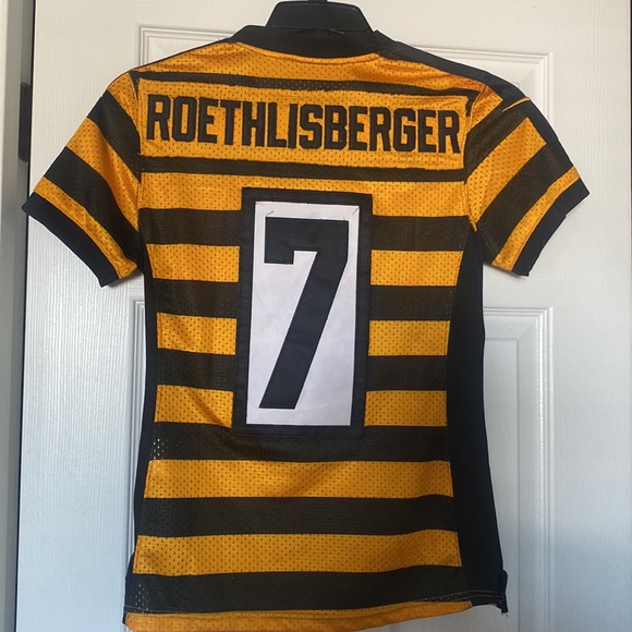 Nike On Field 80 Seasons Roethlisberger #7 Steelers Bumble Bee Jersey - Picture 5 of 5
